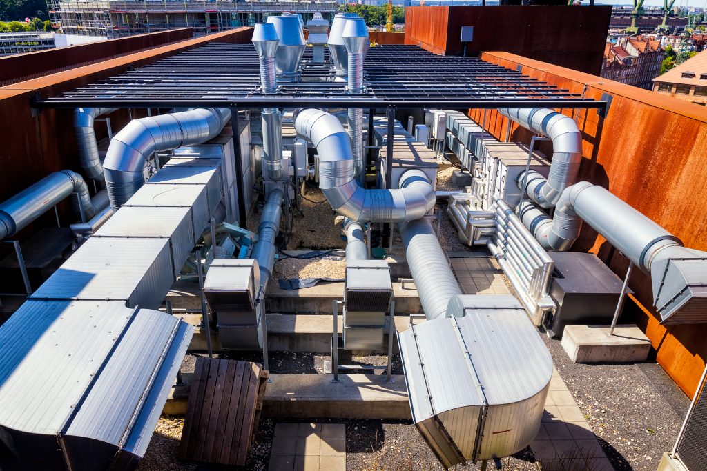 fan motors on a roof